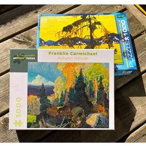 Two 1000 piece jigsaw puzzles of famous Canadian art